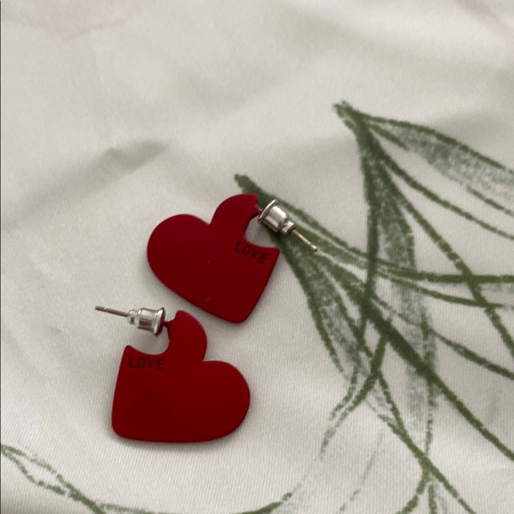 Red Heart LOVE Earrings
